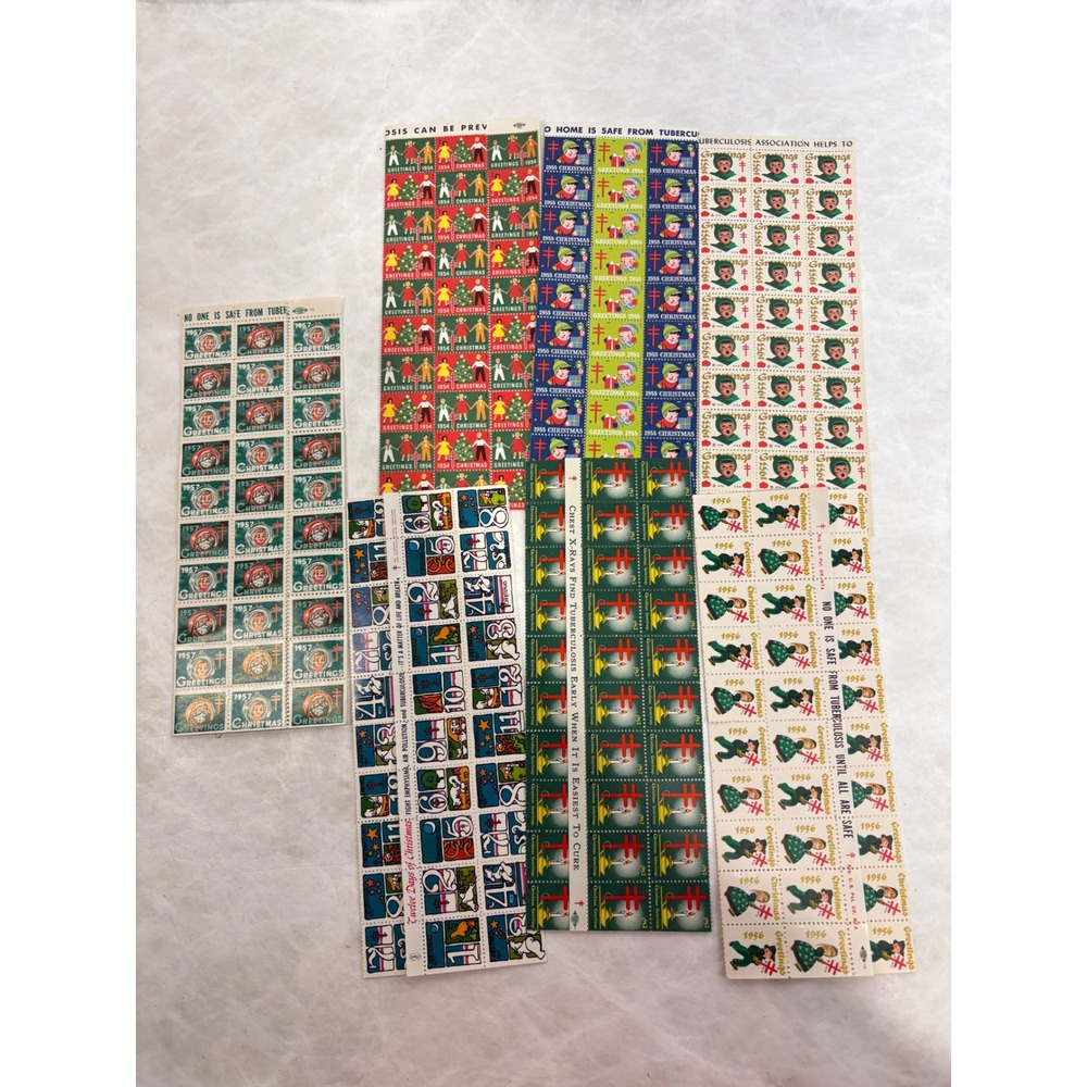 Vintage Christmas Seals Boys Town Charity Stamp Sheets Lot 100+ American Lung - Picture 9 of 16